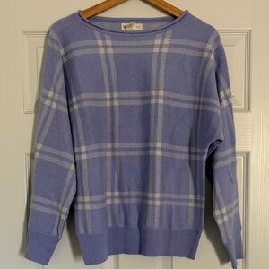 Cynthia Rowley Blue Plaid Sweater